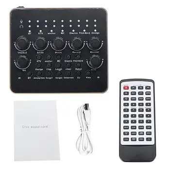 

External Sound Card, Multi-functional V10 Sound Effects Digital audio Mixer USB
