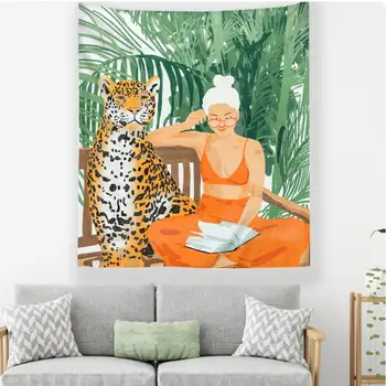 

Nordic Tapestry Animal Psychedelic Art Painting Bohemian Sofa Tapestries Living Room Free Shipping Wall Decor Tapestry DA60GT