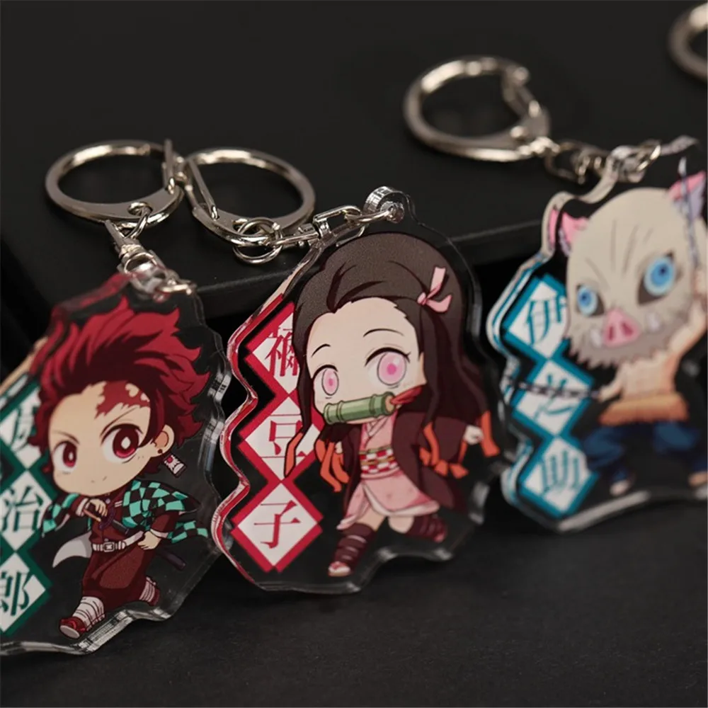 5 шт./компл. Demon Slayer Kimetsu no Yaiba Аниме фигурки брелок игрушки Kawaii Kamado Nezuko Kamado Tanjirou акриловые игрушки куклы