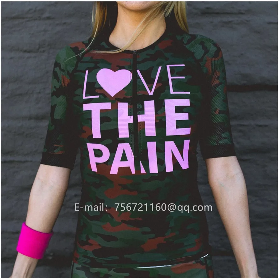 Темно-серый Love the pain, летний комплект из Джерси с коротким рукавом для велоспорта, женский спортивный костюм для занятий спортом на открытом воздухе, uniforme bike MTB bib pants - Цвет: Темно-серый