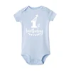 My 1st Birthday Newborn Baby Summer Romper Infant Body Toddler Short Sleeve Jumpsuit Baby Birthday Party Outfit Boy Girl Clothes 5
