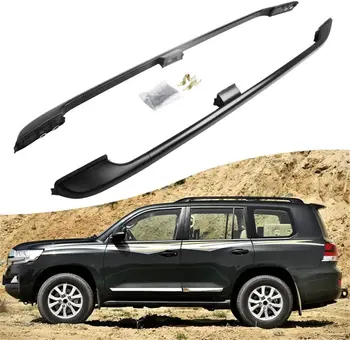 

2Pcs Fit for Toyota- Land Cruiser FJ200 LC200 2008-2020 Aluminium Roof Rail Roof Rack Bars Cross Bars Crossbars - Black