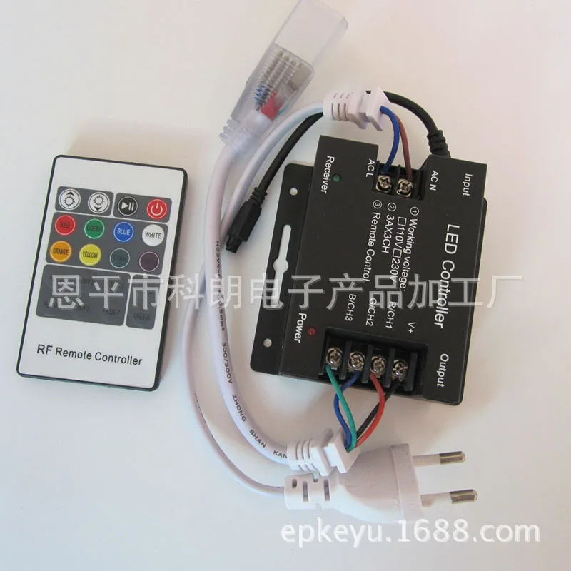 110V220V High Pressure 20-Key Remote Control LED Controller High-pressure Light Bar Light Belt Rainbow Tube RGB Controller
