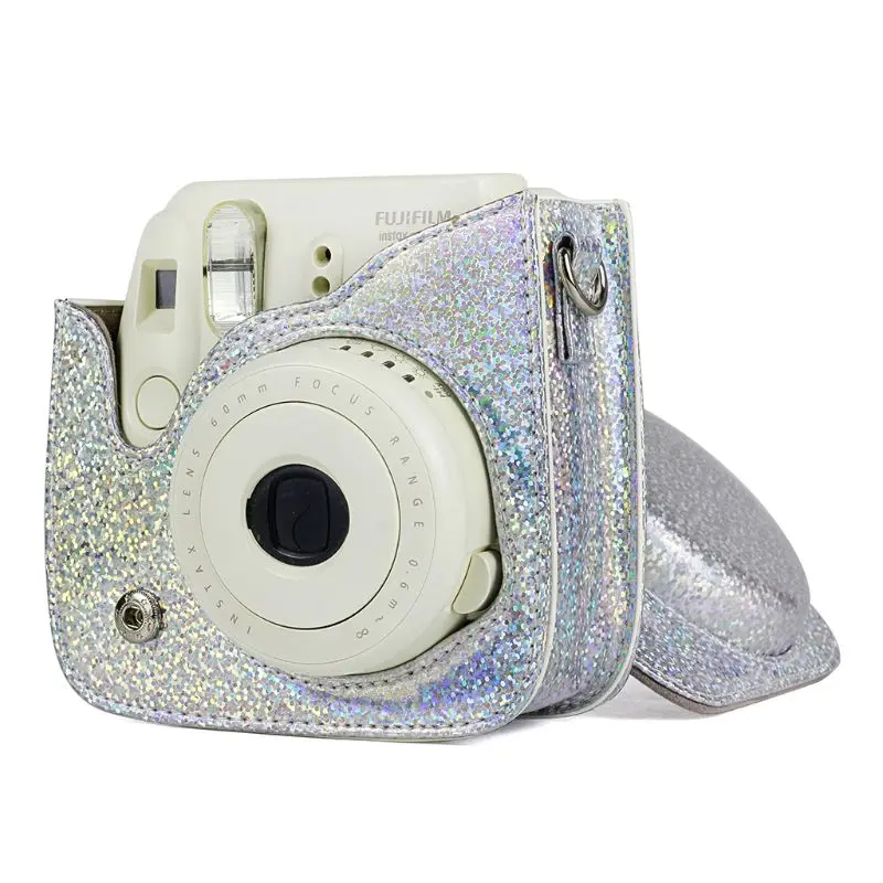 Из искусственной кожи Кристалл Bling камера сумка чехол для Fujifilm Mini8/8+/9