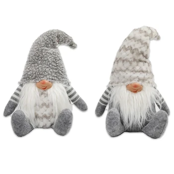 

Christmas Elf Decoration Handmade Plush Sitting Gnome Swedish Tomte Doll Toy Ornaments Thanks Giving Day Gifts