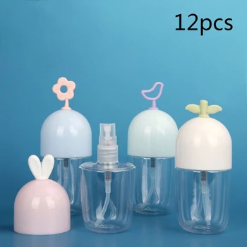 

12Pcs/Set 55ml Cartoon Egg Shape Empty Spray Bottles Portable Refillable Makeup Clear Fine Mist Sprayer Perfume Liquid Container
