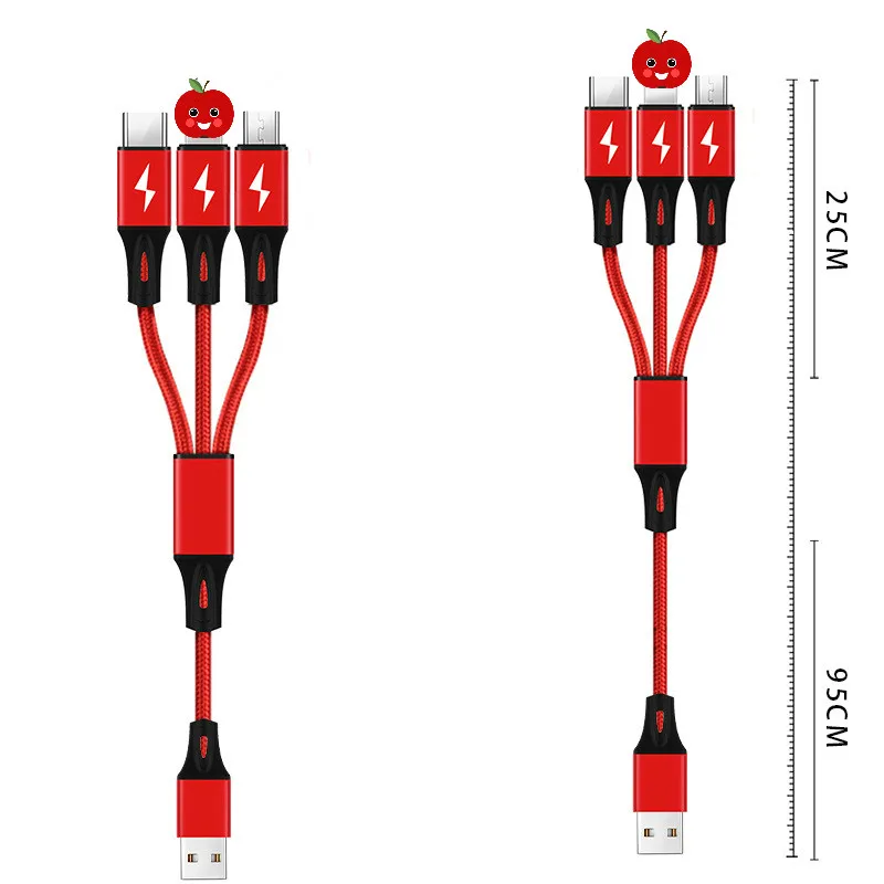 5V 3A быстро 3 в 1 Usb type C кабель Micro Usb кабель для телефона зарядный кабель шнур для Xiaomi Redmi samsung Note 10 для iPhone 7 8 X