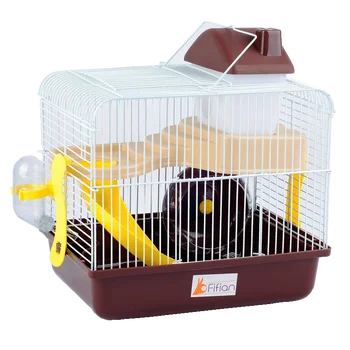 

Small Hamster Cage Golden Bear Cage Large Double Layer Iron Cave Transparent Villa Supplies