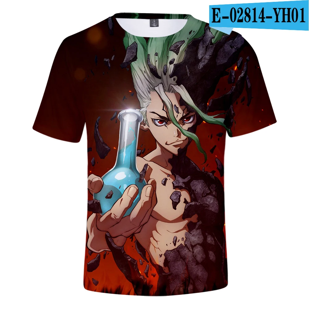 3D Популярная модная футболка для мальчиков и девочек dr. stone, подходящая для мужчин и женщин, летняя футболка с 3D принтом, футболки с 3D принтом, топы с короткими рукавами, пуловер - Цвет: 3D