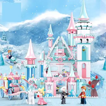 

1314pcs Snow World Series Magical Ice Castle Set Girls Building Blocks Bricks Toys Girl Friend Christmas Gifts Lepining block