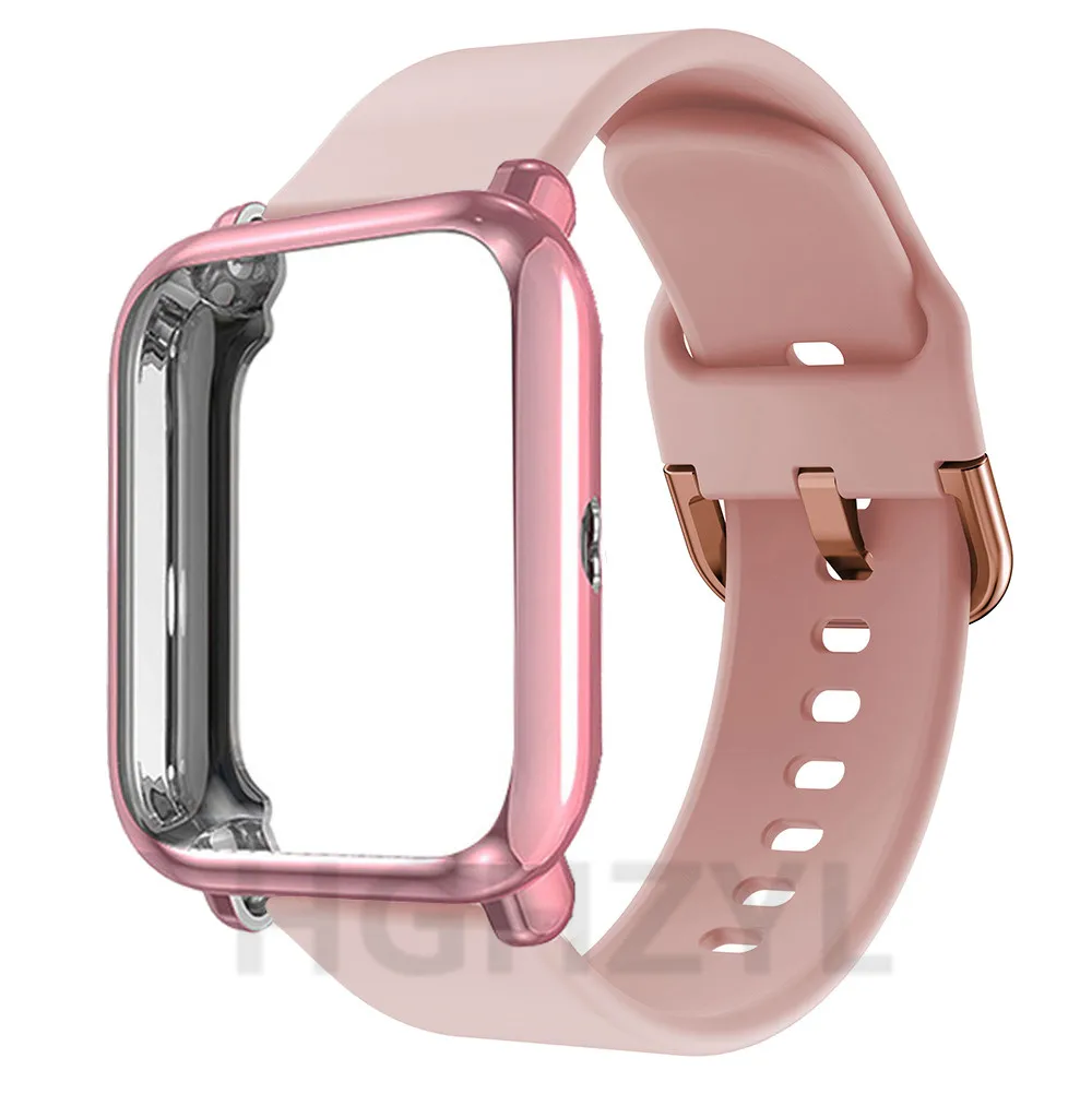 Silicone Band with Soft TPU Full Coverage Protective Case and Strap Replacement