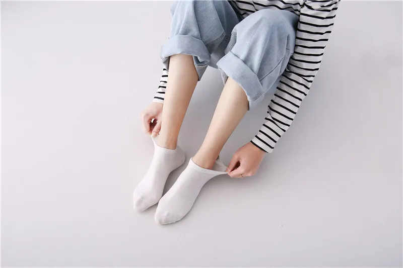 Spring And Summer New Products WOMEN'S Socks Heel Embroidered Cartoon Bear Love Smiley Cotton Versatile Women's Invisible A