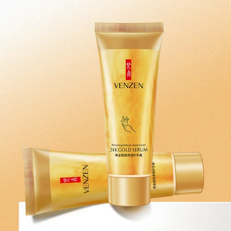 Gold Hand Cream Moisturizing Smooth Fine Lines Brighten Skin Color Nourishing Care |