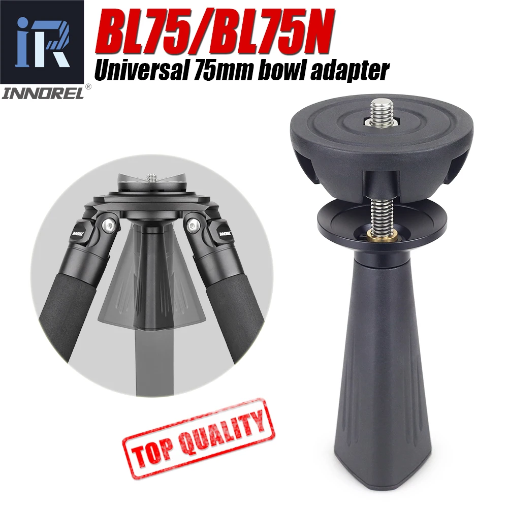 BL75/BL75N 75mm Universal Aluminum Alloy Bowl Adapter Half Ball Flat To Tripod Bowl For Tripod Fluid Head DSLR Camera CNC Made camera fluid head