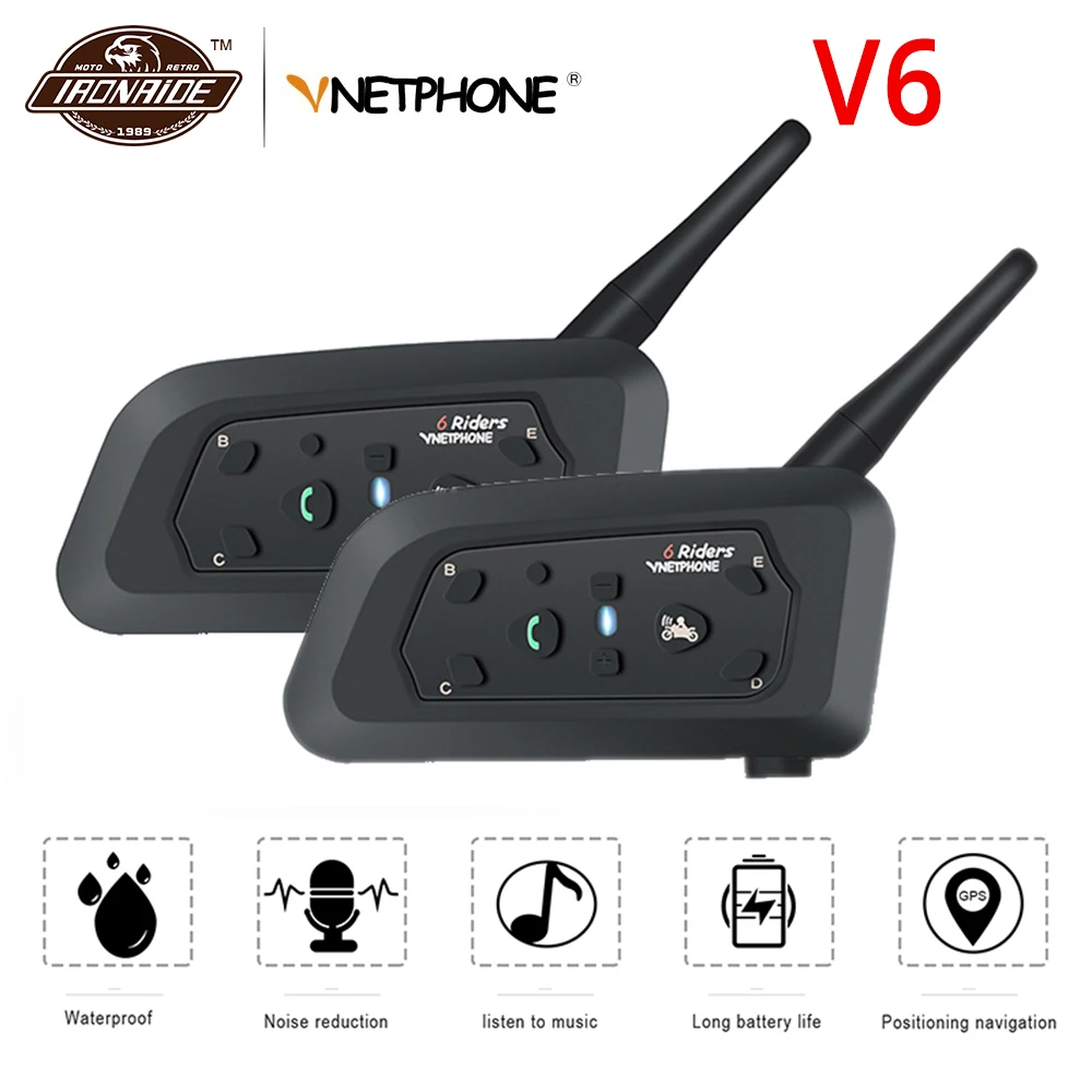 VNETPHONE 2 комплекта мотоциклетный Интерком Bluetooth Шлем шлем динамик беспроводная