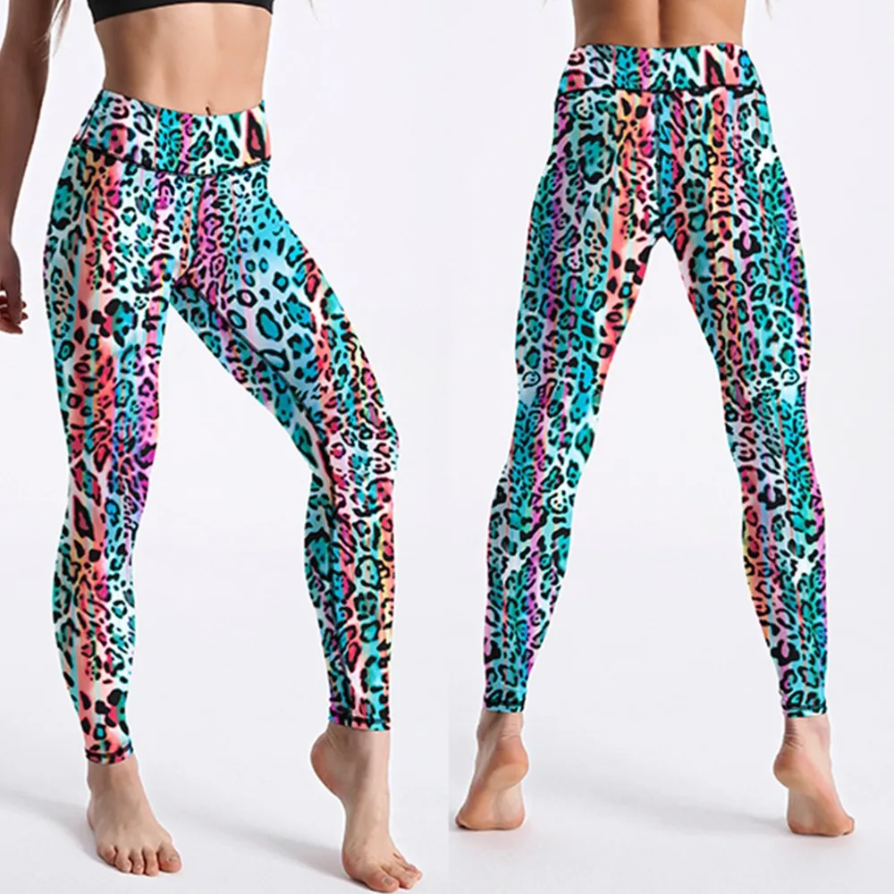 Spandex High Waist Women Digital Printed Fitness Leggings Push Up Sport GYM Leggings 