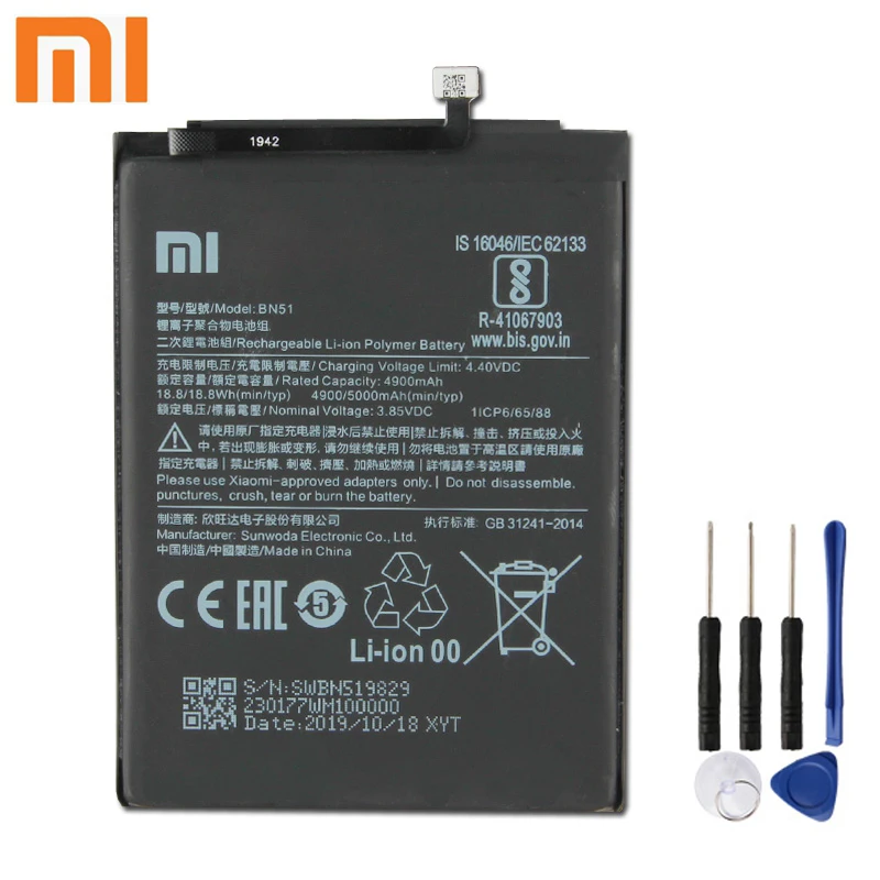 

Original XIAOMI BN51 Replacement Phone Battery For Xiaomi Redmi 8 Redmi 8A Redmi8 Authentic Phone Batteries 5000mAh
