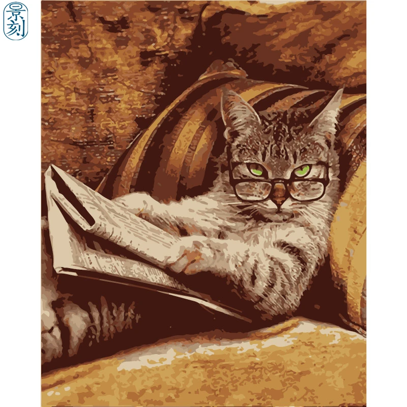 Cat Series .Hand Made Paint High Quality Canvas Beautiful Painting By Numbers Surprise Gift Great Accomplishment | Дом и сад