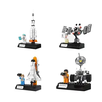 

Aerospace Series Assembled Building Blocks Rocket Launch Rover Lunar Satellite Toy