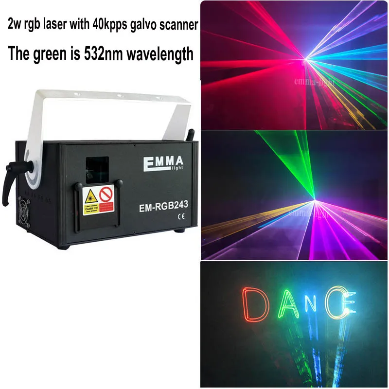 Pro 1,5 W/1500 mW RGB Лазерное освещение DMX512 ILDA с программа ISHOW in sd card - Цвет: 2w rgb laser 40K