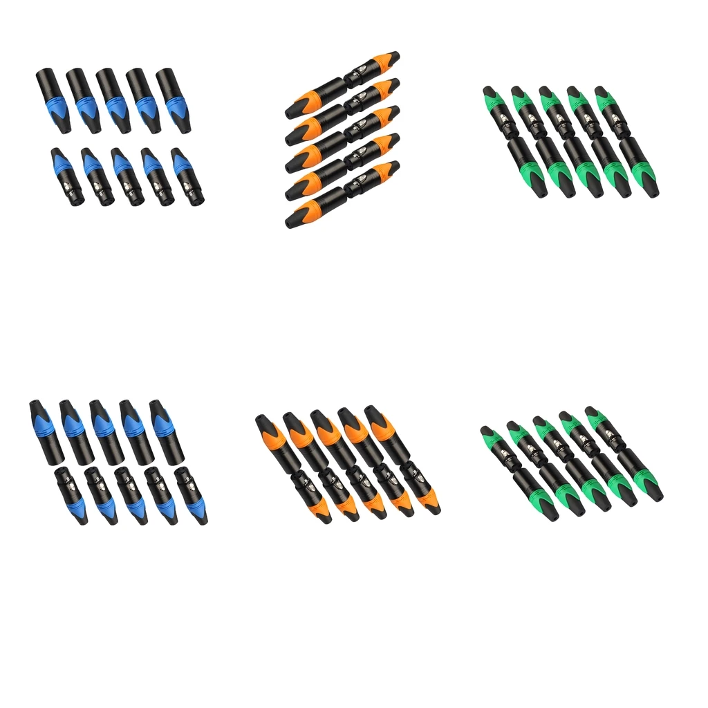 30 пар 3 Pin XLR штекер Адаптер для микрофона и микрофонного кабеля