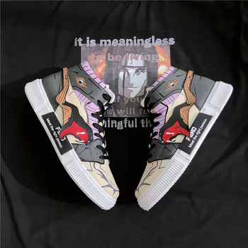 

New Men's Casual Shoes high-top cartoon Naruto casual trend Fashion Sneakers Couple Comfortable Flats Leisure Shoes Size 35-44