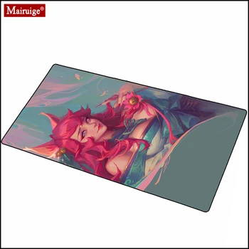 

LED Mousepad RGB Glow Redhead League of Legends with Long Hair XXL Large Kawaii Mouse Pad 90x40cm Desk Pad Custom Mause Carpet