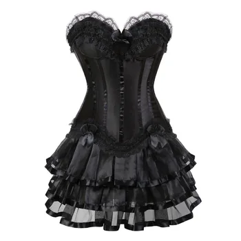 

New Fashion Gothic overbust corset Sexy lingerie halloween costume Dress body shaper Bustier tutu Skirt petticoat waist shaper