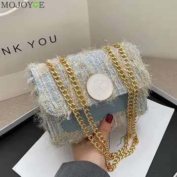 

Fashion Plush Splicing Messenger Bags Women PU Leather Small Square Chain Purse Casual Shoulder Crossbody Satchel Pouch