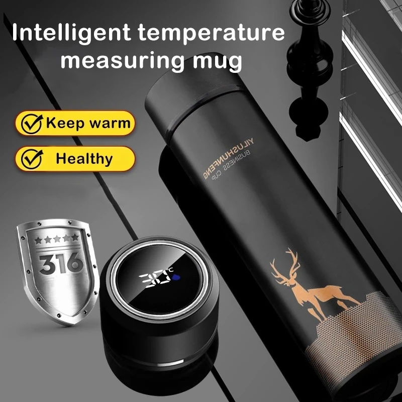 500ml Smart Thermos Water Bottle Led Digital Temperature Display