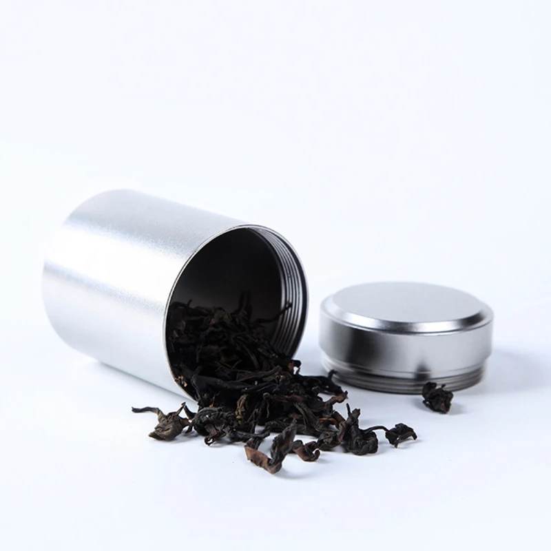 Чай Caddy Мини Алюминий хранения закрывающиеся коробочки кофе порошок банки чай листья контейнер портативный путешествия чай держатель для салфеток