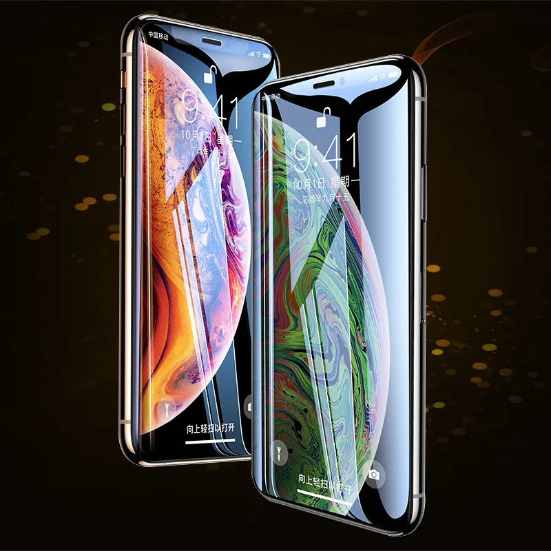 Полное покрытие из закаленного стекла для iPhone X XR XS Max стекло 11 Pro Max Защитное стекло для экрана для iPhone 7 8 6 6s Plus пленка