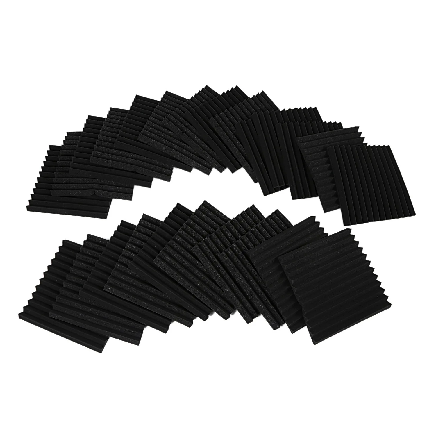 NEW 24 pcs Soundproofing Foam Studio Acoustic Panels Studio Foam Wedges 1 X 12 X 12 inch Soundproof Absorption Treatment Panel - Цвет: 24PCS Black