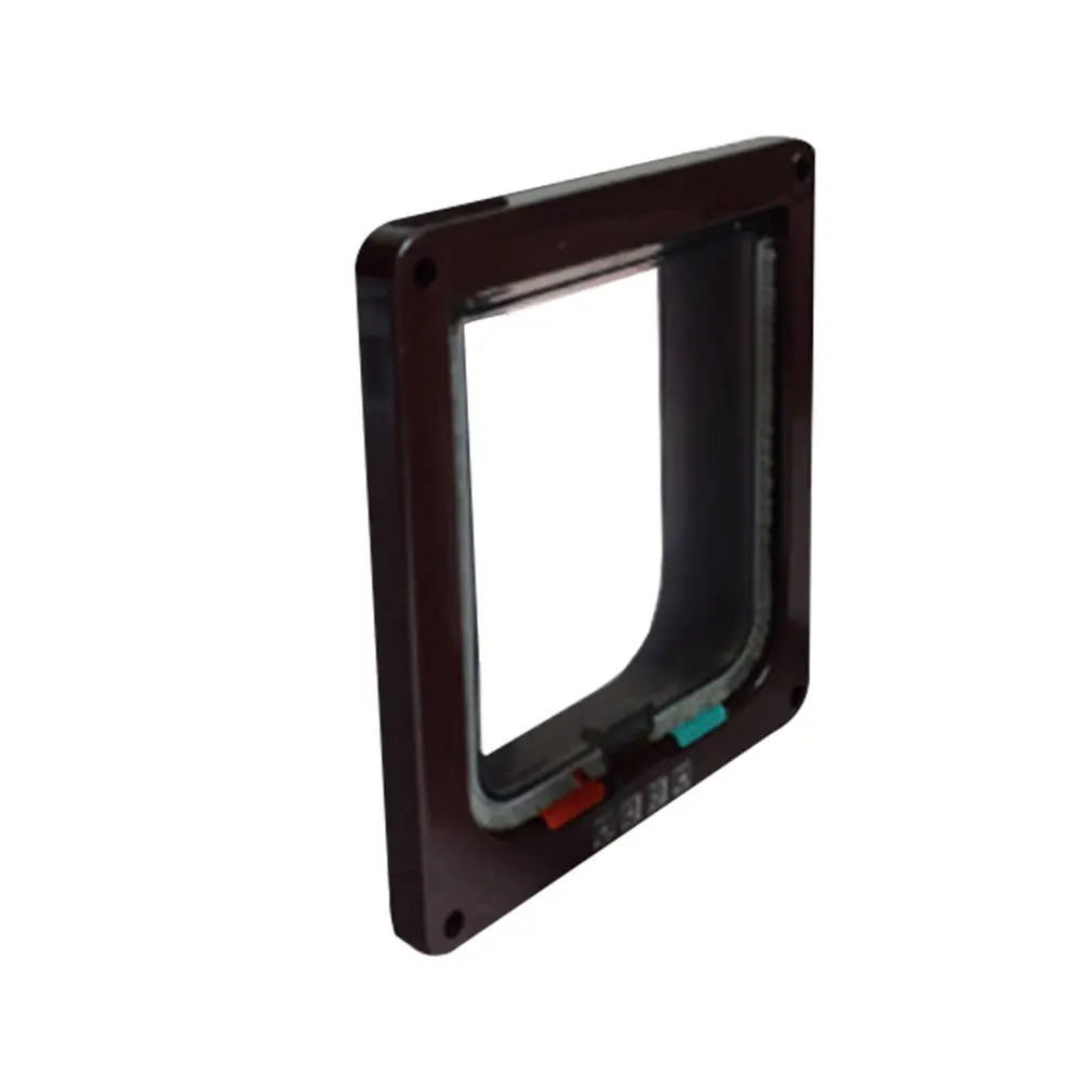 

4 Ways Lockable Dog Cat Door Security Flap Gate Pet Supplies Animal Pet Cat Cage Door Pets Products Size S M L XL