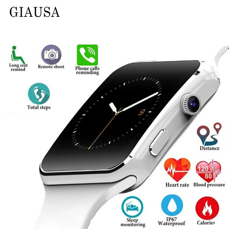 X6 Смарт часы Поддержка SIM TF карта h камера Smartwatch Bluetooth циферблат/с камерой