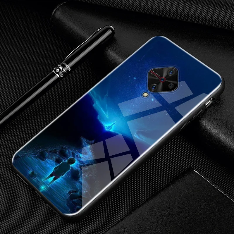 18 ДЛЯ vivo V17 чехол PC стеклянный чехол для телефона черный ТПУ бампер чехол для vivo V17 RU ЧЕХОЛ ДЛЯ vivo Y9S V 17 V1945A V1945 6,3" - Цвет: 18