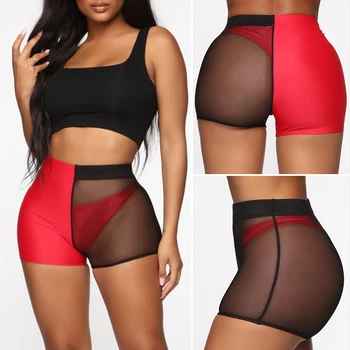 

Transparent Short pants 2019 Summer Mesh Swimwear Women See Through beach wear For Swim Underwear Plus size Sexy trousers new