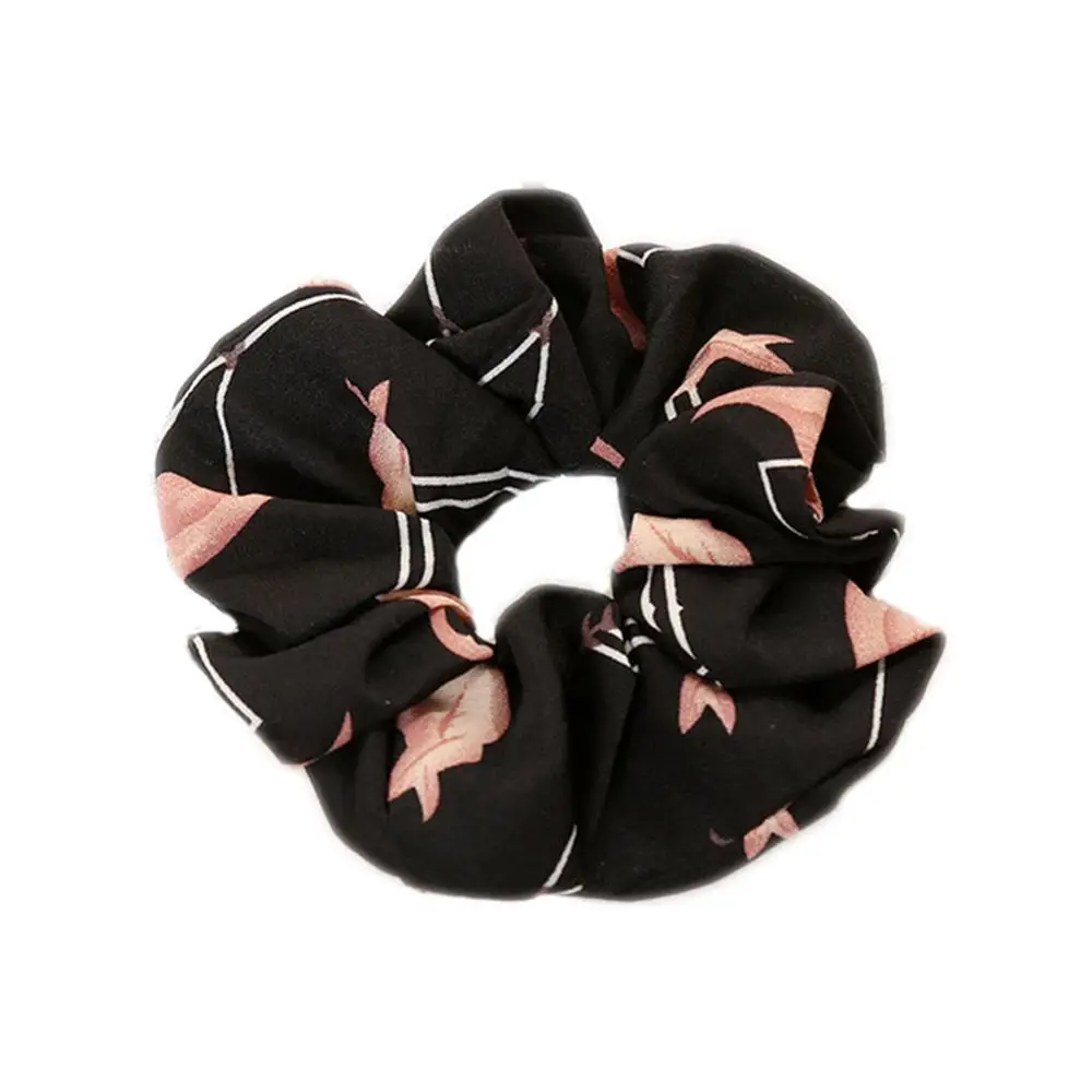 006 1pcs Vintage Scrunchies Lady Stretch Chiffon Scrunchie Women Elastic Hair Bands Girls Headwear Floral Hair - Цвет: 006