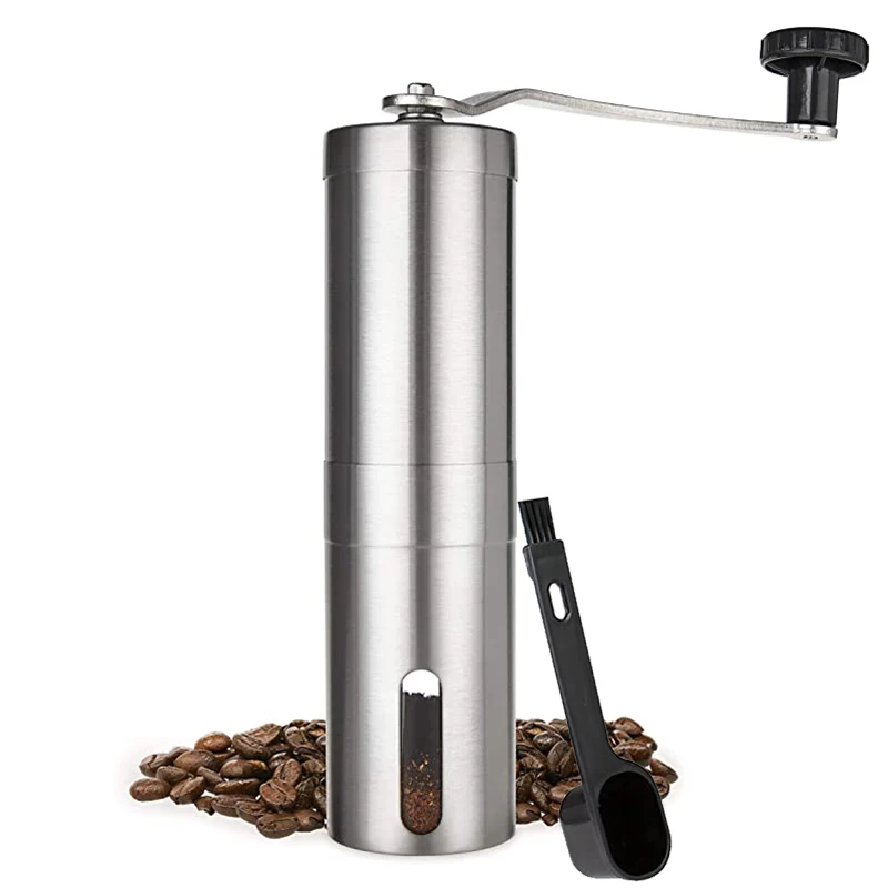 Manual Coffee Grinder Portable Mini Stainless Steel Burr Hand Manual Coffee Bean Grinder Kitchen Tools Grinder Coffee Accessorie