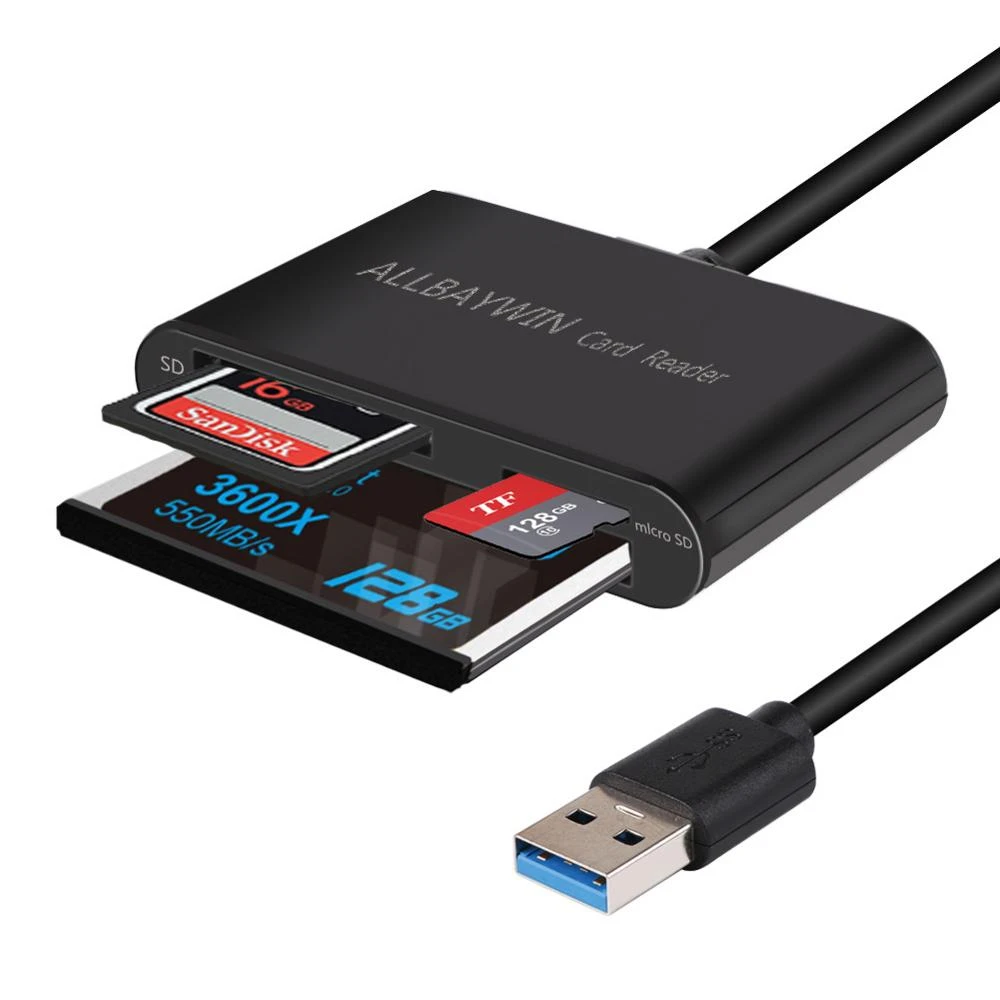 Lector de tarjetas SD USB 3,0, lector de de memoria, adaptador de compacto para CF/SD/TF, Micro SD/Micro tarjeta para Wind|Conectores y cables de ordenador| - AliExpress