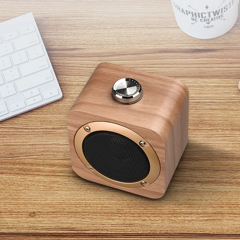 Деревянный беспроводной Bluetooth динамик мини Бас Сабвуфер телефон Tws Интернет домашний Открытый Портативный Аудио Телефон Универсальный орех дерево