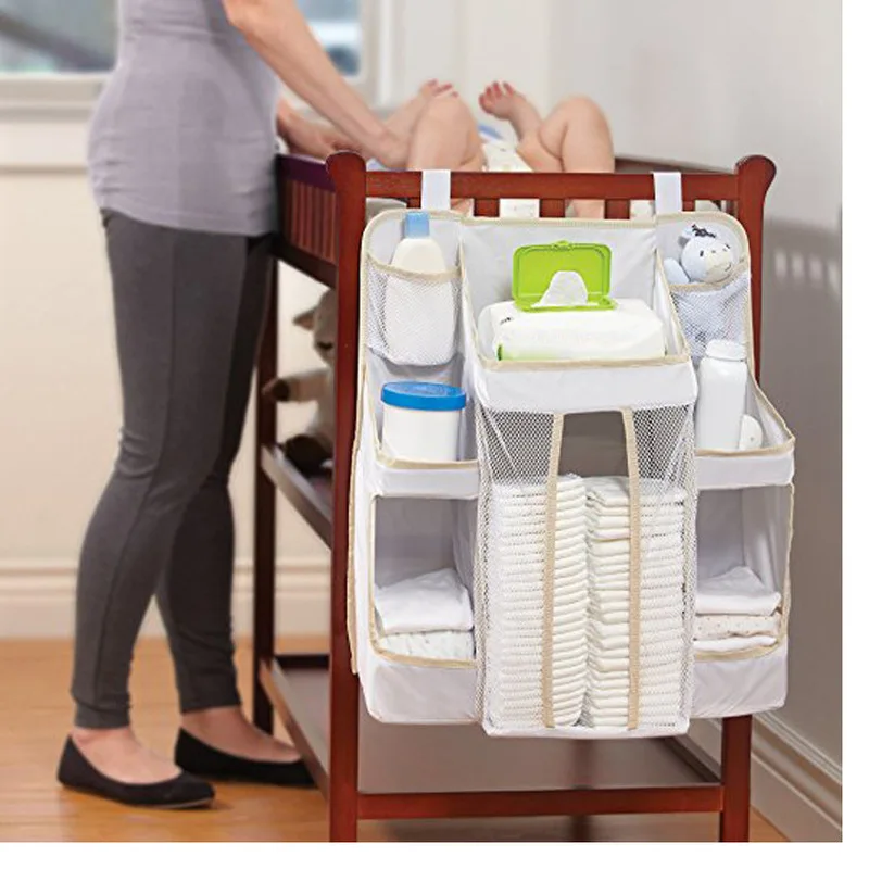  Multifunctional Oxford Portable Baby Bed Hanging Storage Bag Toy Diapers Pocket Bedside Organizer I