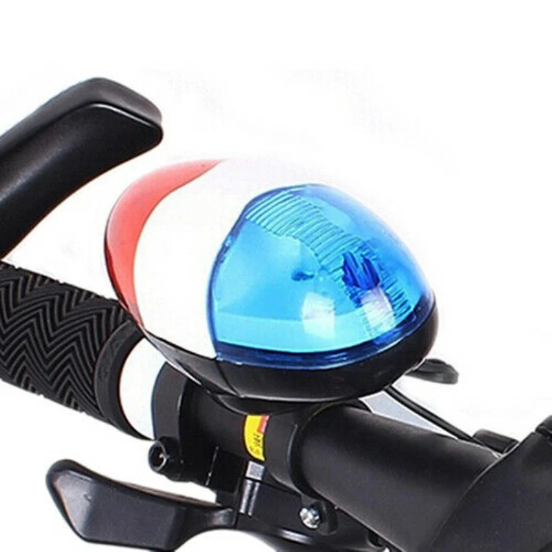 

Bicycle Bell 6 LED 4 Tone Bicycle Horn Bike Call LED Motorcycle Police Light Electronic Loud Siren Kid Accessories Bike Scooter
