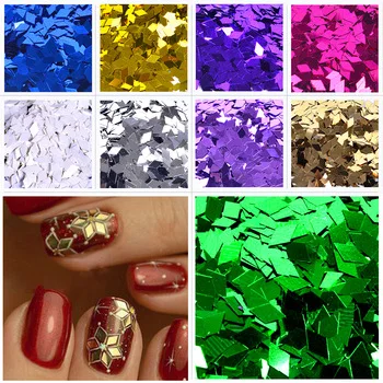 YZWLE 1pcs New Rhombus Paillette Glitter Nails 3d Slice Powder Set DIY Design Nail Art Sequins Decoration Fashion Accessories