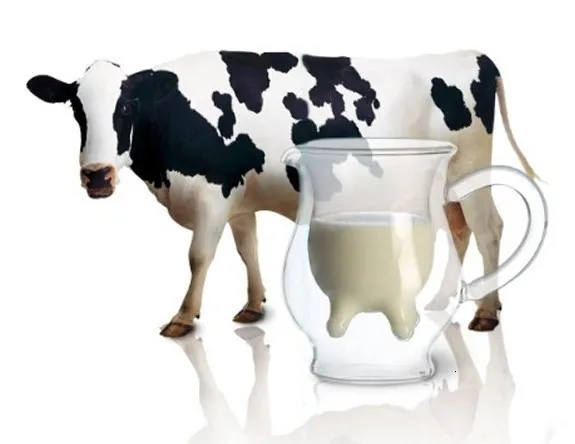Креативные молочные стеклянные чашки двухслойные термостойкие милые кружка с коровой молочной чашкой напиток вода сок кофе кружки контейнер