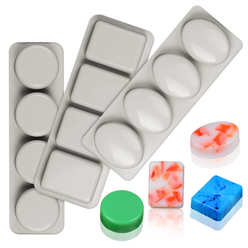 

Reusable Silicone Soap Mold for Handmade Craft DIY Soap Making Oval Round Square Soap Molds