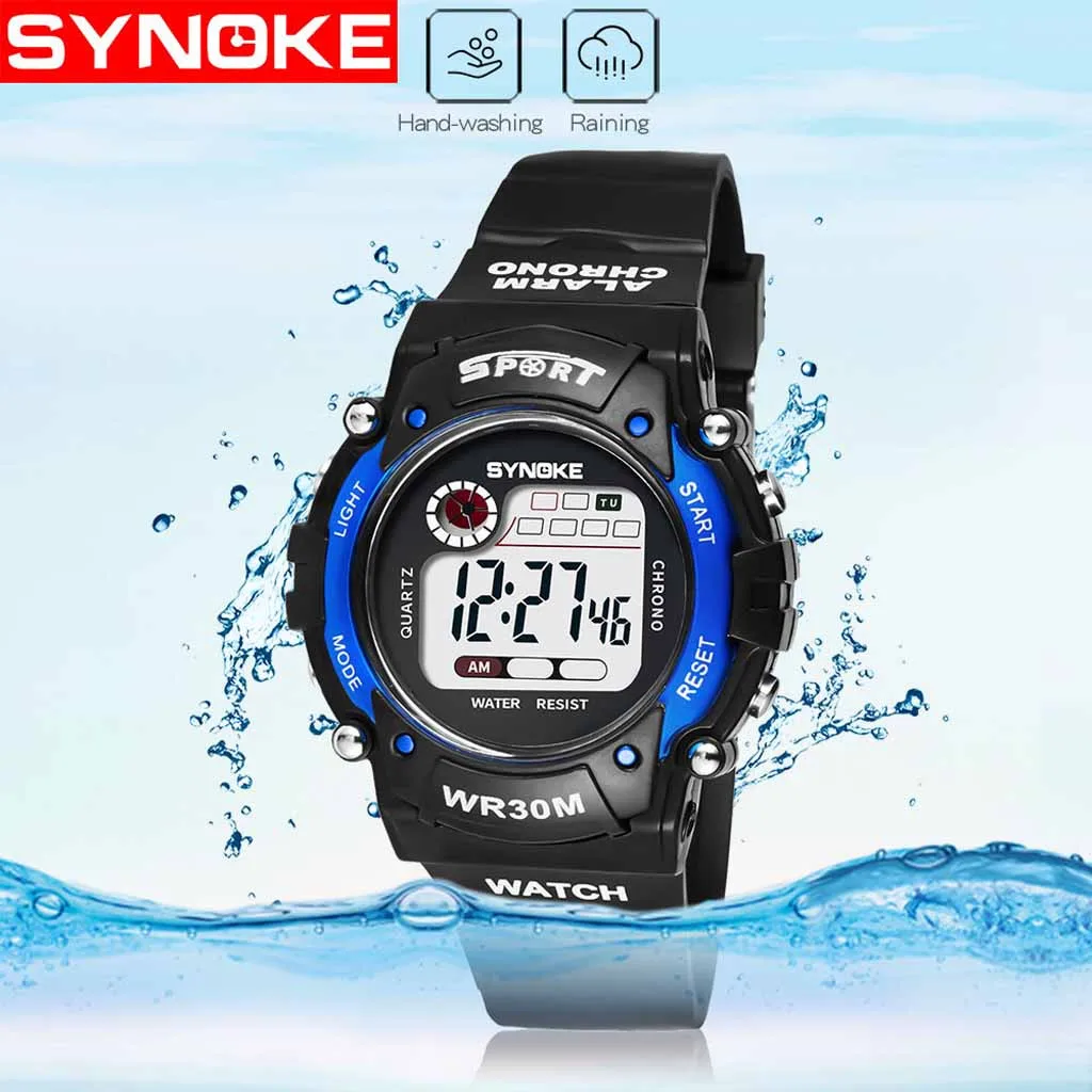 Montre enfant garcon SYNOKE светящиеся водонепроницаемые многофункциональные детские Студенческие электронные часы детские часы для мальчиков