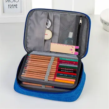 

Canvas School Pencil Cases for Girls Boy Pencilcase 72 Holes Pen Box Multifunction Storage Bag Case Pouch Stationery Kit QX2B