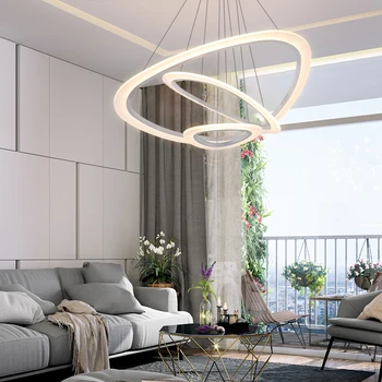 

Modern Led pendant lights for living room dining room 4/3/2/1 Circle Rings acrylic body LED Pendant Lamp fixtures