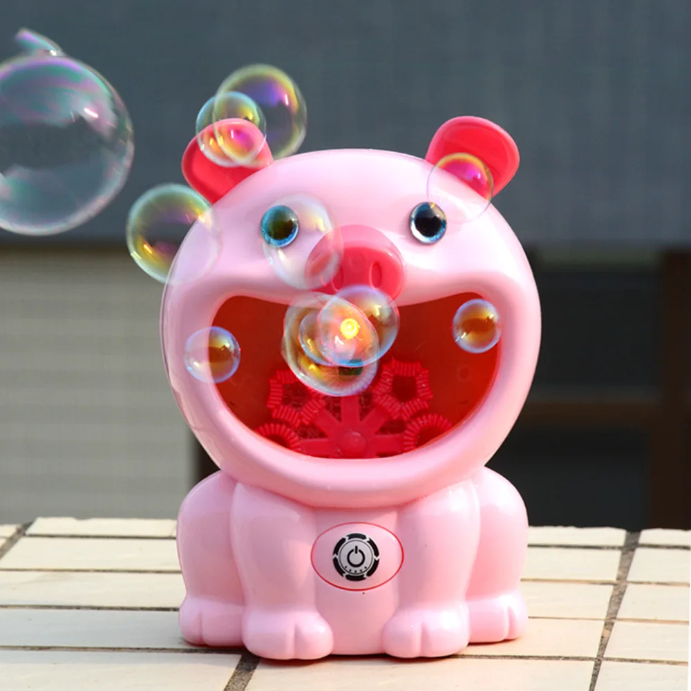 Стиль электрические игрушки пузырь машина Момо свинья дуя машина с пузырями светильник музыка пузырь воды стойло поставка товаров